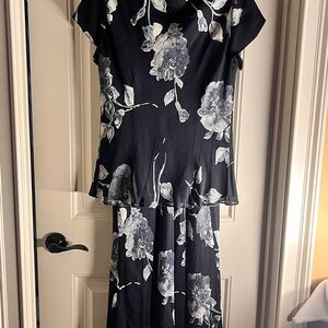 Elegant Black Floral Dress
